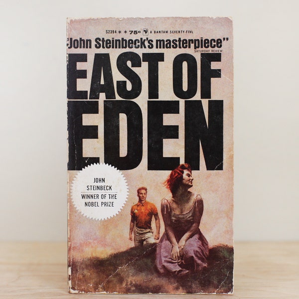 East of Eden by John Steinbeck/ Bantam 1962  Edition w Cool Period Cover Design/ HTF Mid Century Edition