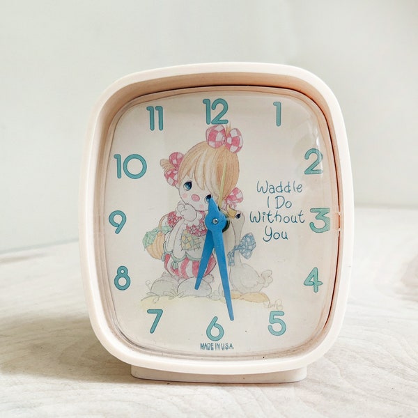 Precious Moments Westclox Alarm Clock/ Rare 90s Tiny Cutie "Waddle I Do Without You"/ Cute Clown & Duck by Sam Butcher