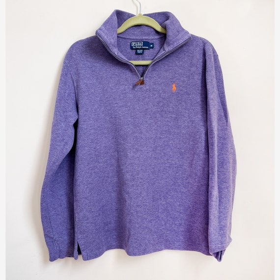 Polo by Ralph Lauren Zip Front Purple Pullover Sweater Size Med