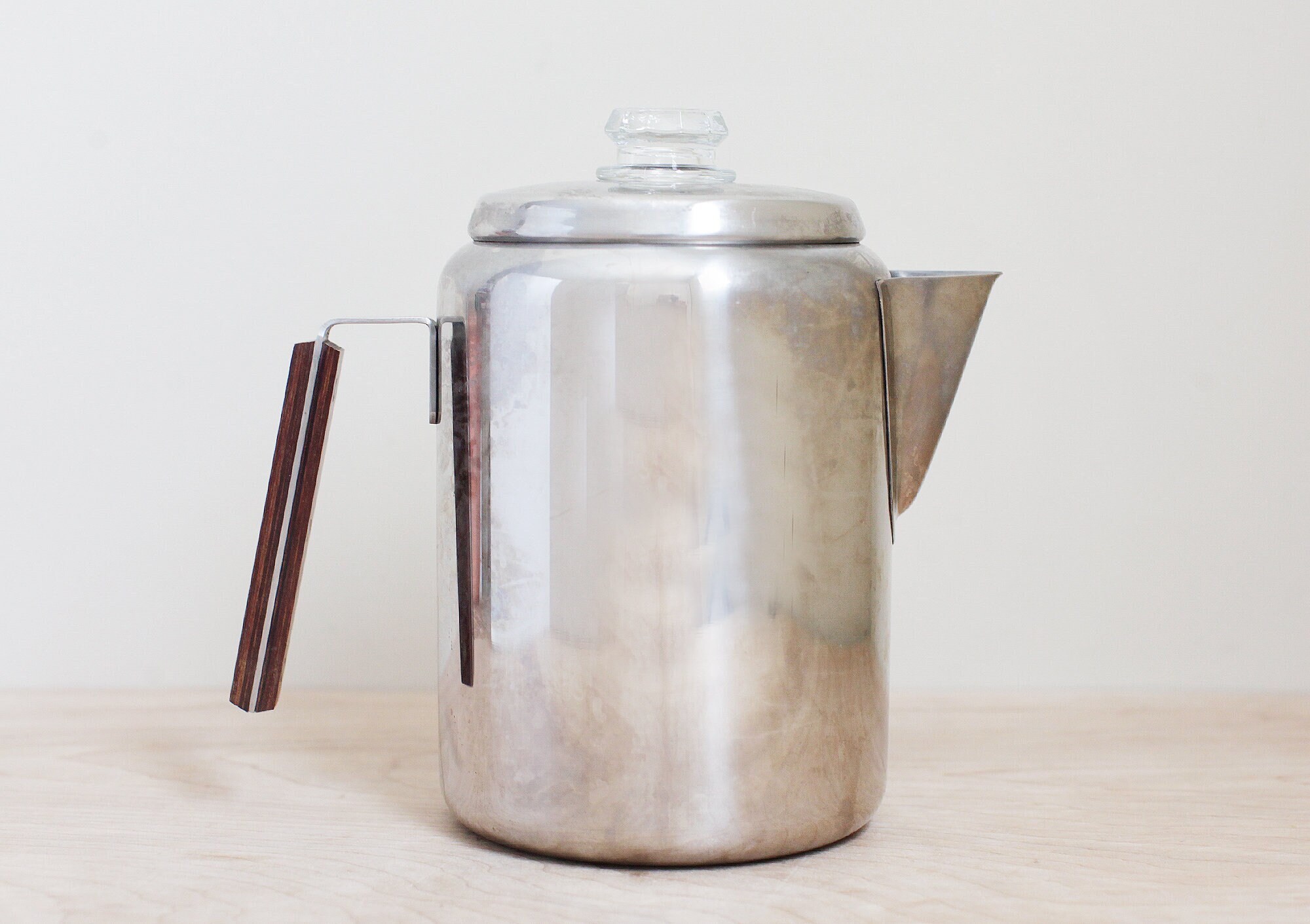 Rostfrei Inox Stainless Steel Coffee Percolator Coffee Pot W Wood - Main Image