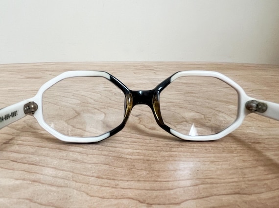 Unique Tortoise Octagon Frames/ 60s Era Black & W… - image 6
