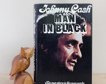 Man in Black by Johnny Cash Signed Edition/ 1975 First Edition, 2nd Printing w Dust Jacket/ From Estate of Baseball Pro Bob Bolin