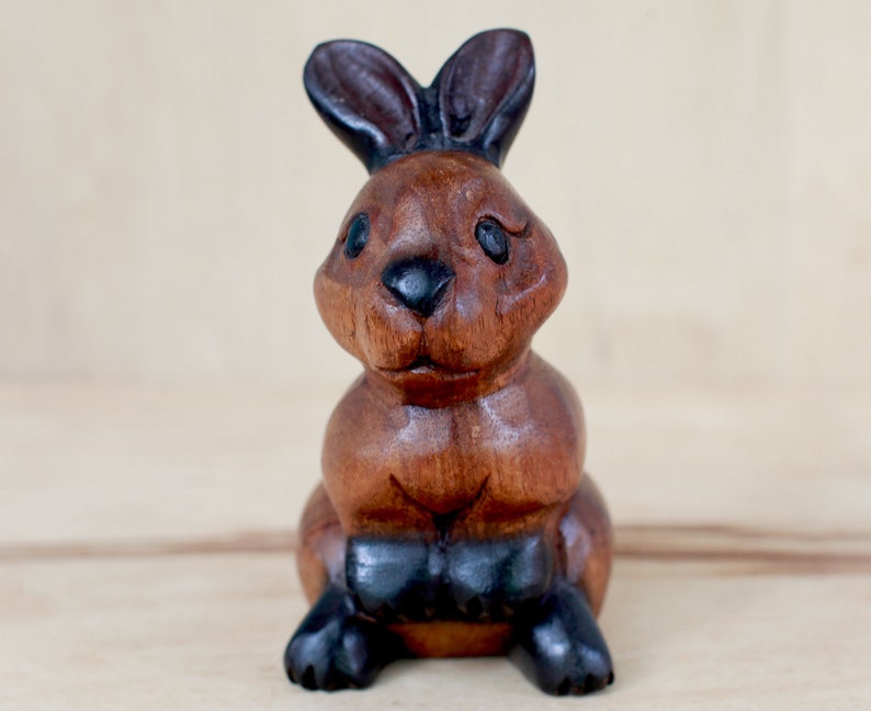 Hand Carved Wood Bunny Rabbit/ Unique and Beautifully Done Mid - Etsy