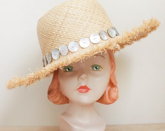 Vintage Eric Javits Squishee‎ Packable Straw Hat Brown Pink Bow Loulou Sun Hat I Squishee® Straw & Silk Bow | Eric Javits main image 4