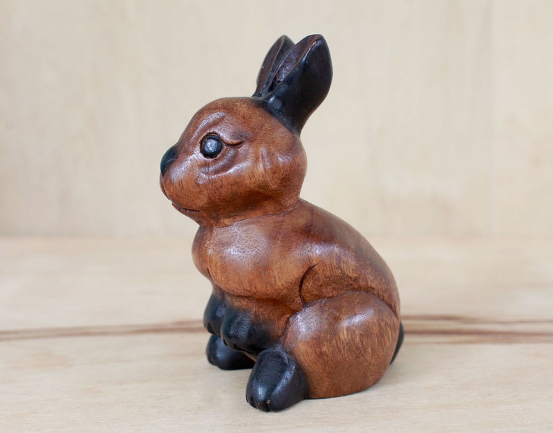 Hand Carved Wood Bunny Rabbit/ Unique and Beautifully Done Mid - Etsy