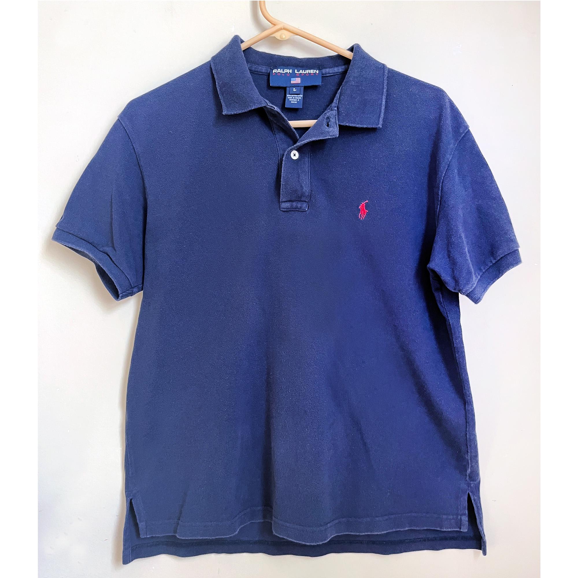 Ralph Lauren Polo Sport Shirt Size L / Early 90s Navy Blue 100