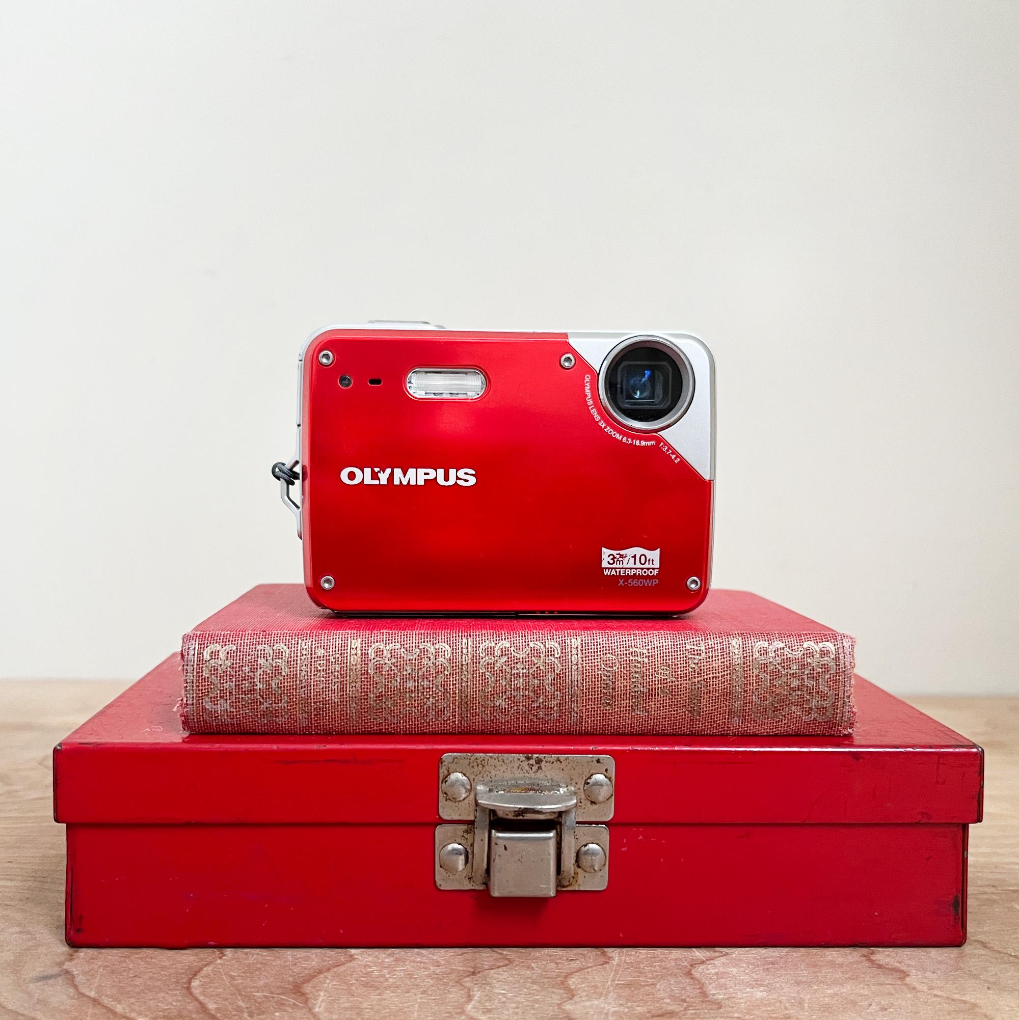 OLYMPUS X-560WP Red 10.0 MP 3X Optical Zoom Waterproof Digital