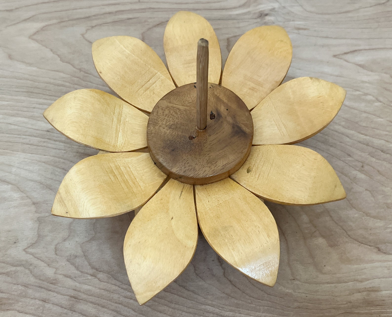 Vintage Wood Flower Sculpture/ Unique Large Mid Century Floral Etsy
