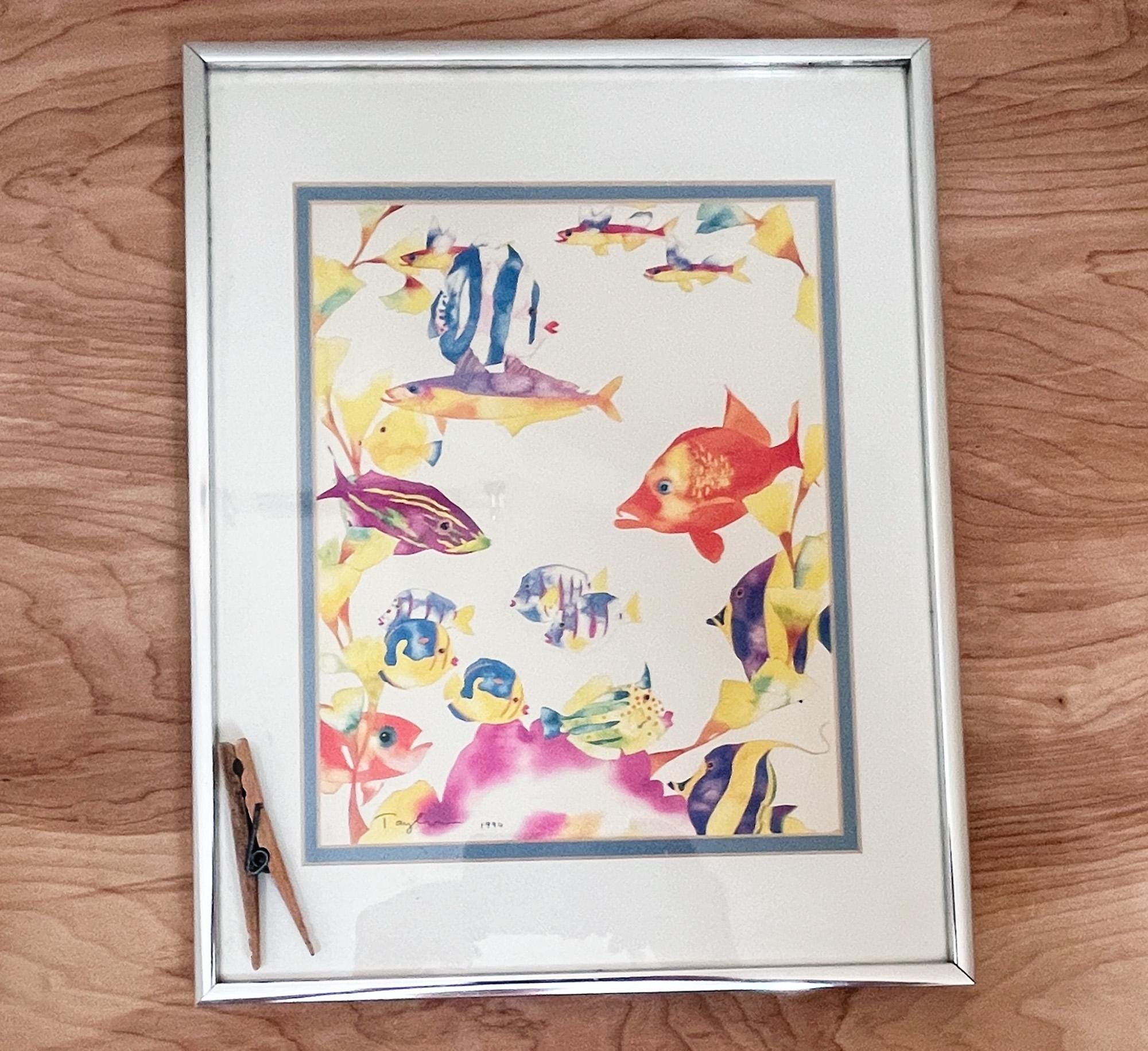 Framed Tropical Fish Lithograph Print by Tracy Taylor/ 