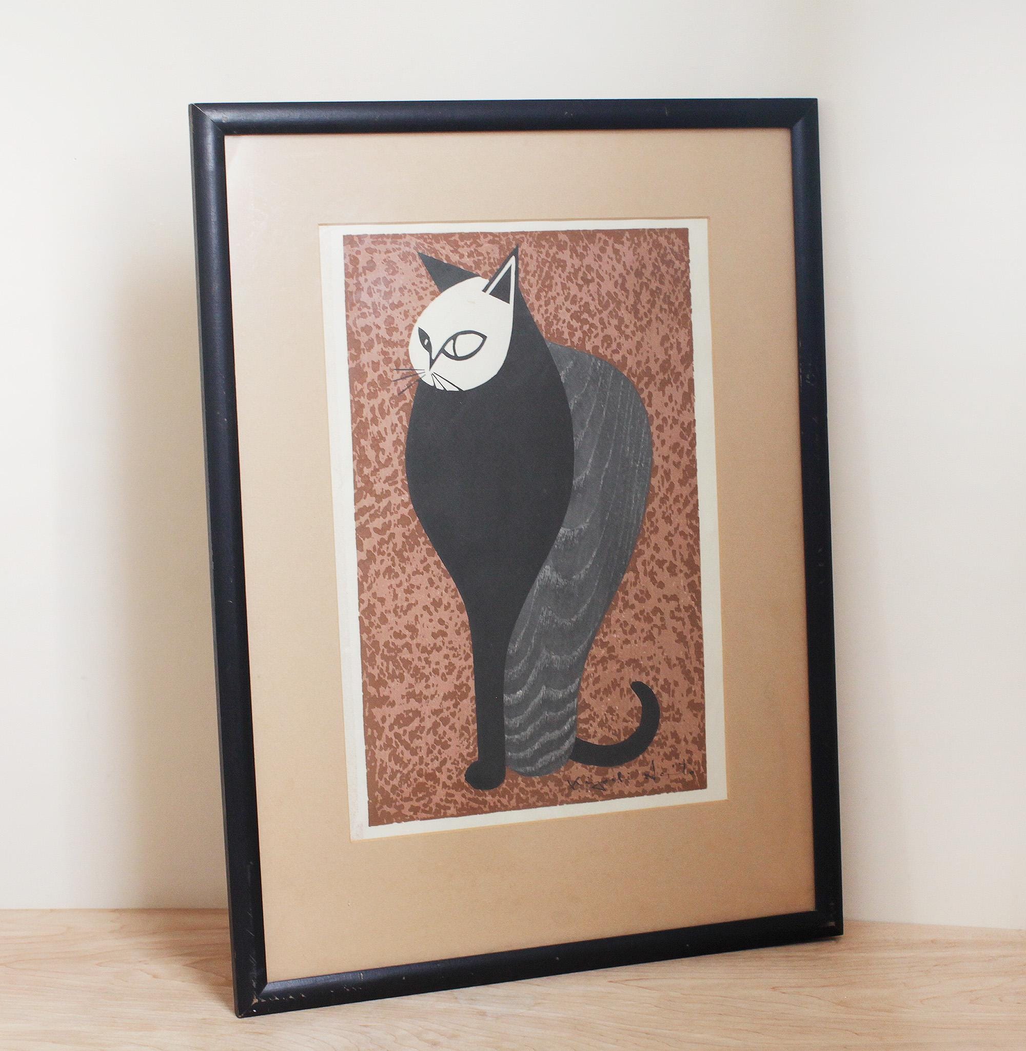 芸術写真 kanadeSample10 Cat by Kiyoshi Saito Wood Block Print Titled