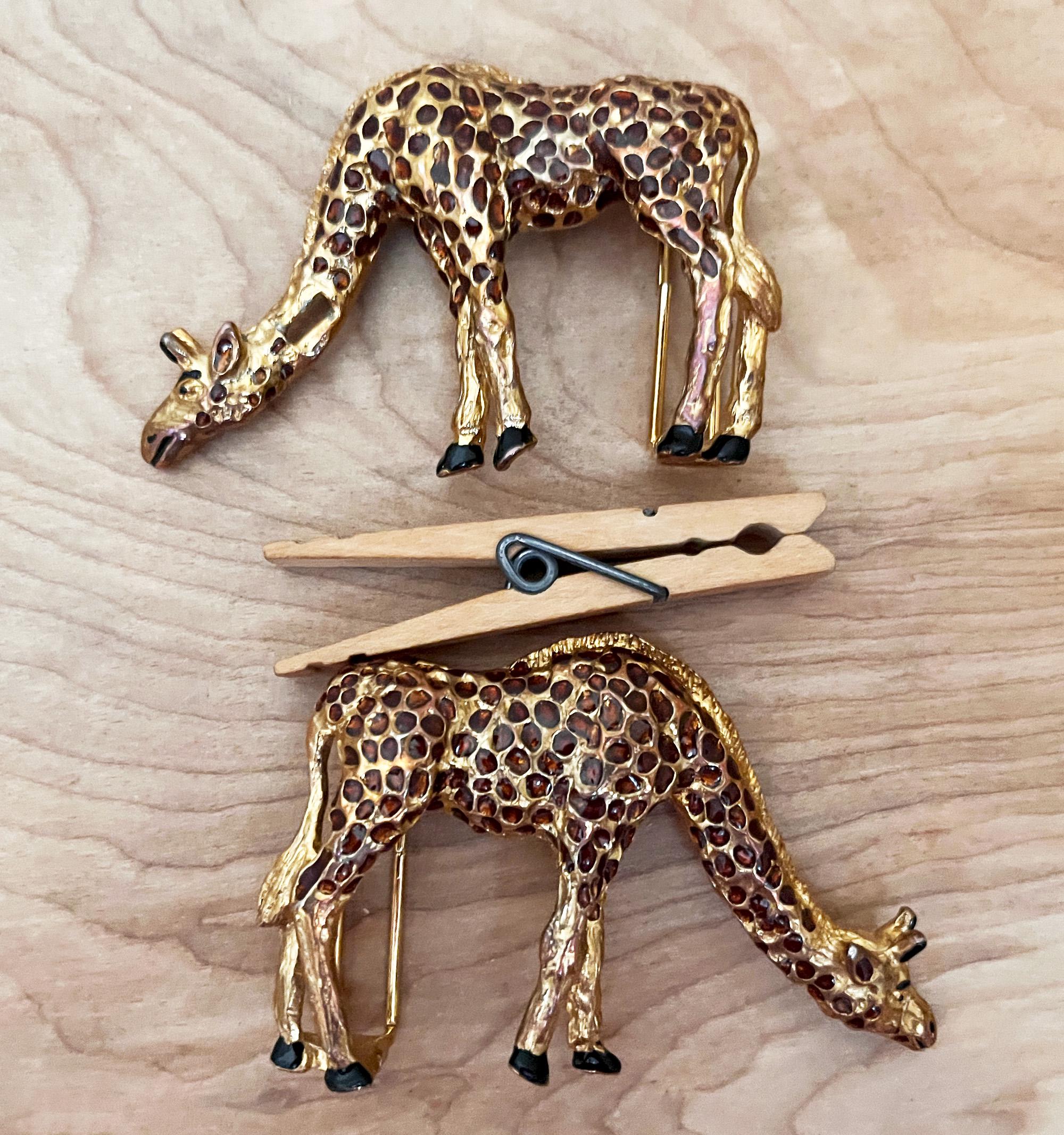 Mimi Di N 1992 Giraffe Two Piece Belt Buckle/ HTF Gold Toned  display picture 2
