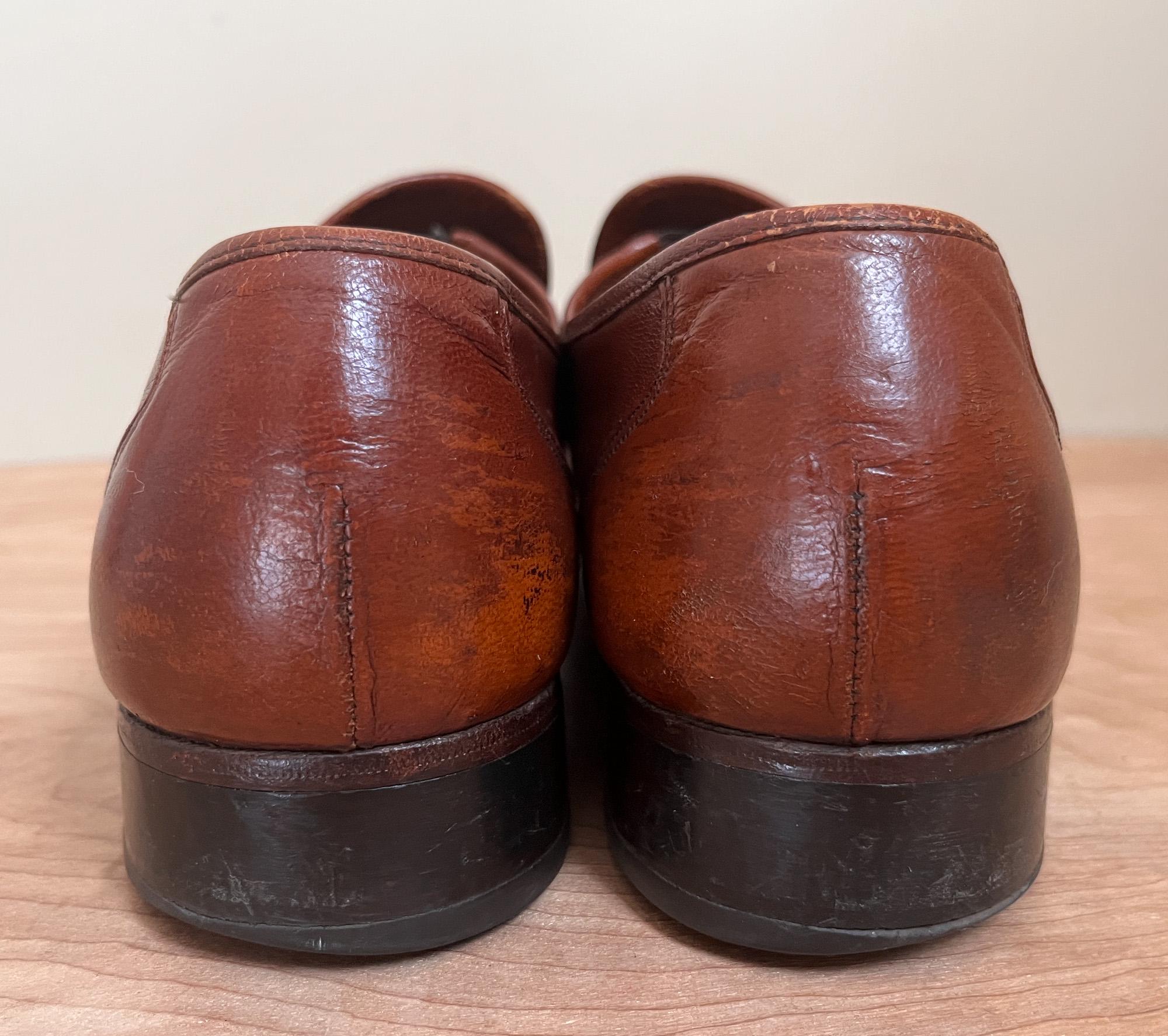 Vintage Florsheim Men\'s Brown Leather Tassel Loafers 7.5 Florsheim Comfortech Brown Leather Tassel | Mercari main image 4
