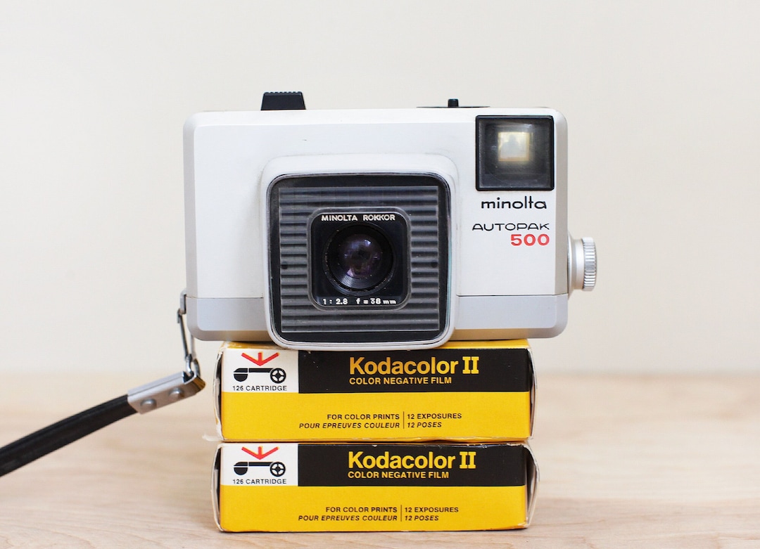 Minolta Autopak 500 126 Film Camera W Expired Film/ Fully
