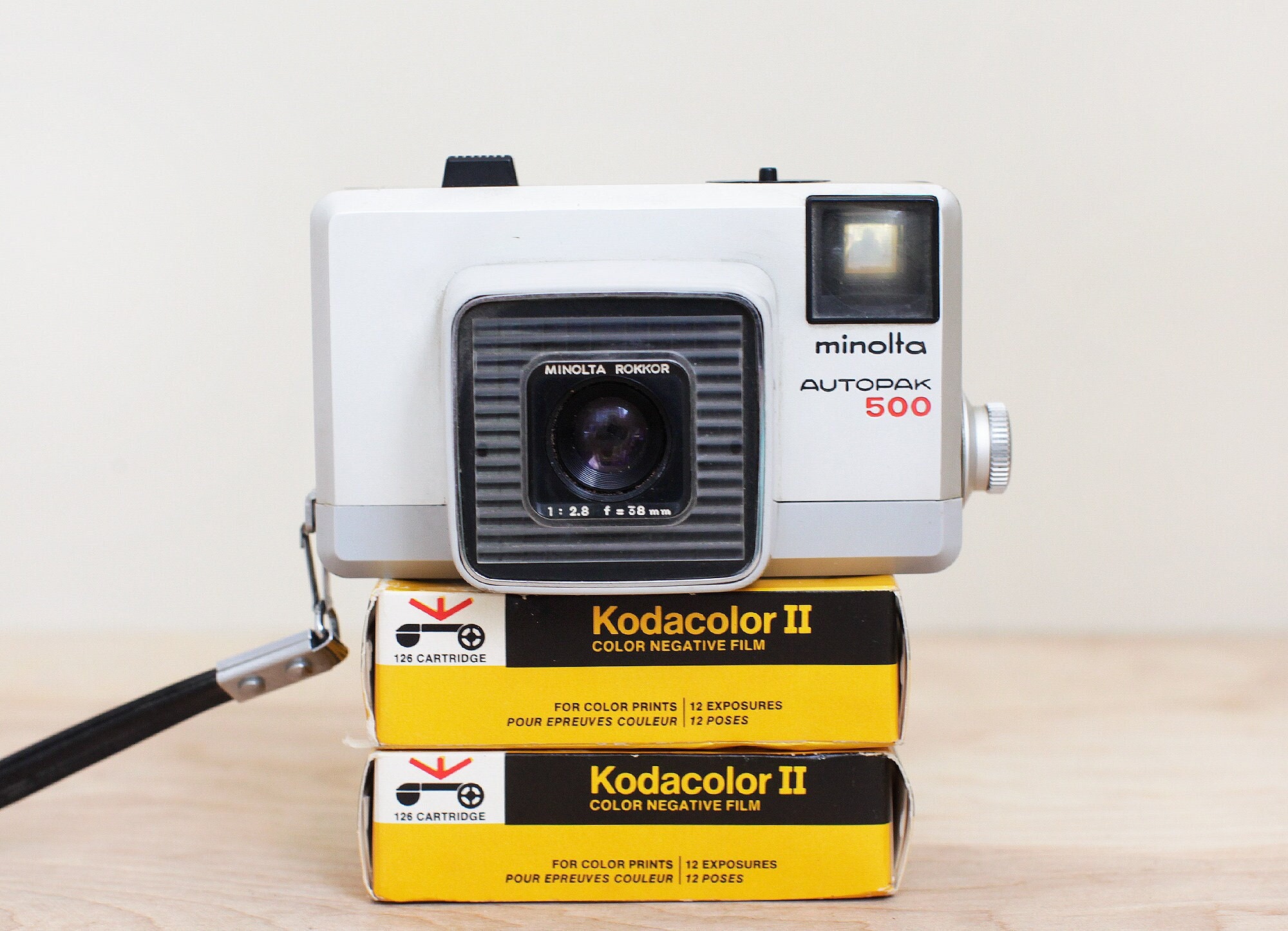 Minolta Autopak 500 126 Film Camera W Expired Film/ Fully