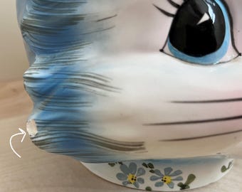 Lefton Miss Priss Kitty Cat Cookie Jar #1502 NO Lid!/ Super Cute