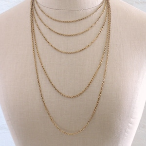 Vintage Necklace - Brass Necklace - Chain Necklace - Cable Link Chain - Handmade Jewelry Supplies