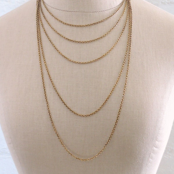 Vintage Necklace - Brass Necklace - Chain Necklace - Cable Link Chain - Handmade Jewelry Supplies