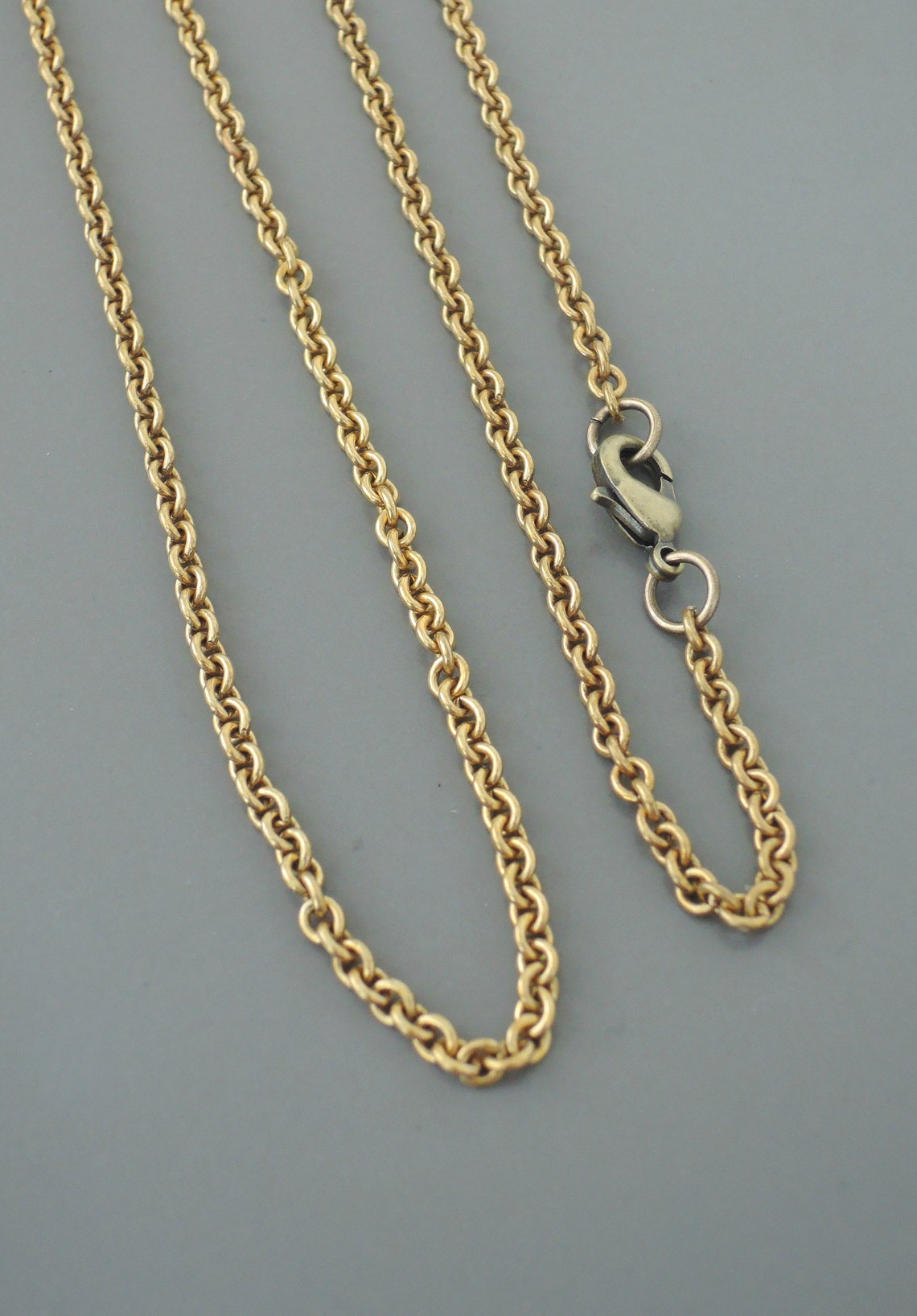 Vintage Necklace Brass Necklace Chain Necklace Cable - Etsy