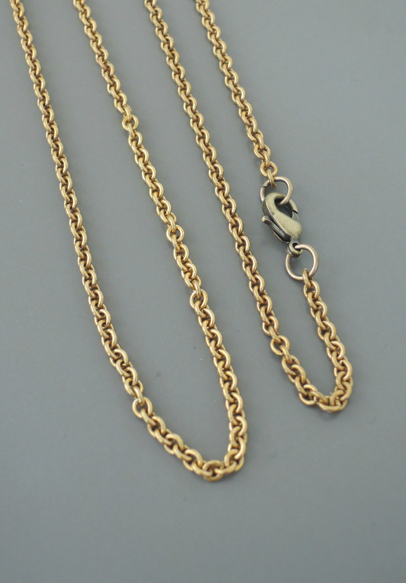 Vintage Necklace Brass Necklace Chain Necklace Cable Etsy