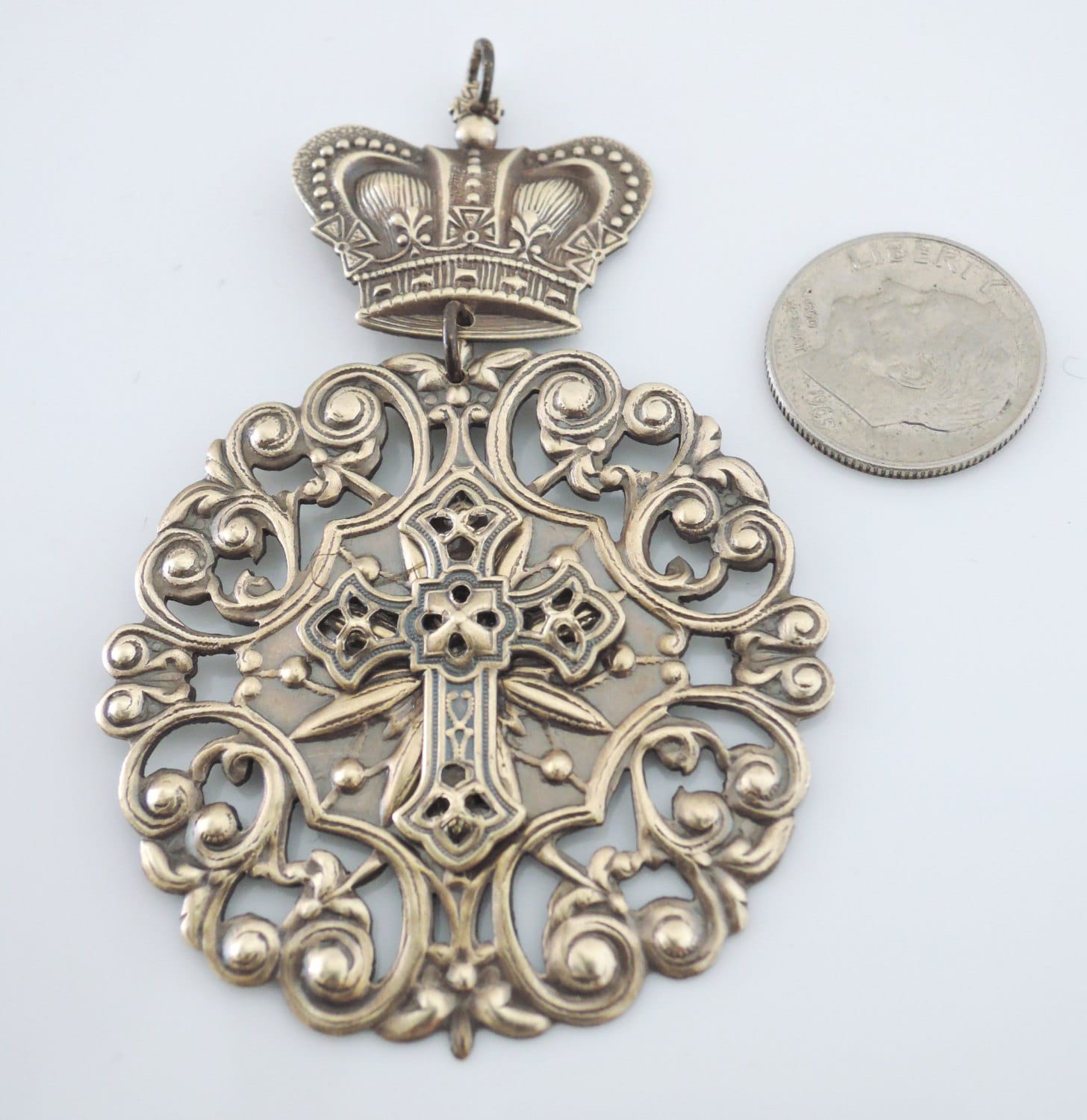 Vintage Brass Cross Pendant Brass Pendant DIY Necklace Etsy