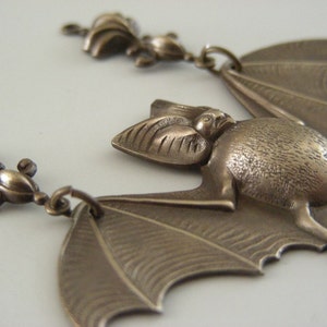 Vintage Pendant Bat Pendant Vintage Brass jewelry Large for Necklace Brass Stamping handmade jewlry image 2