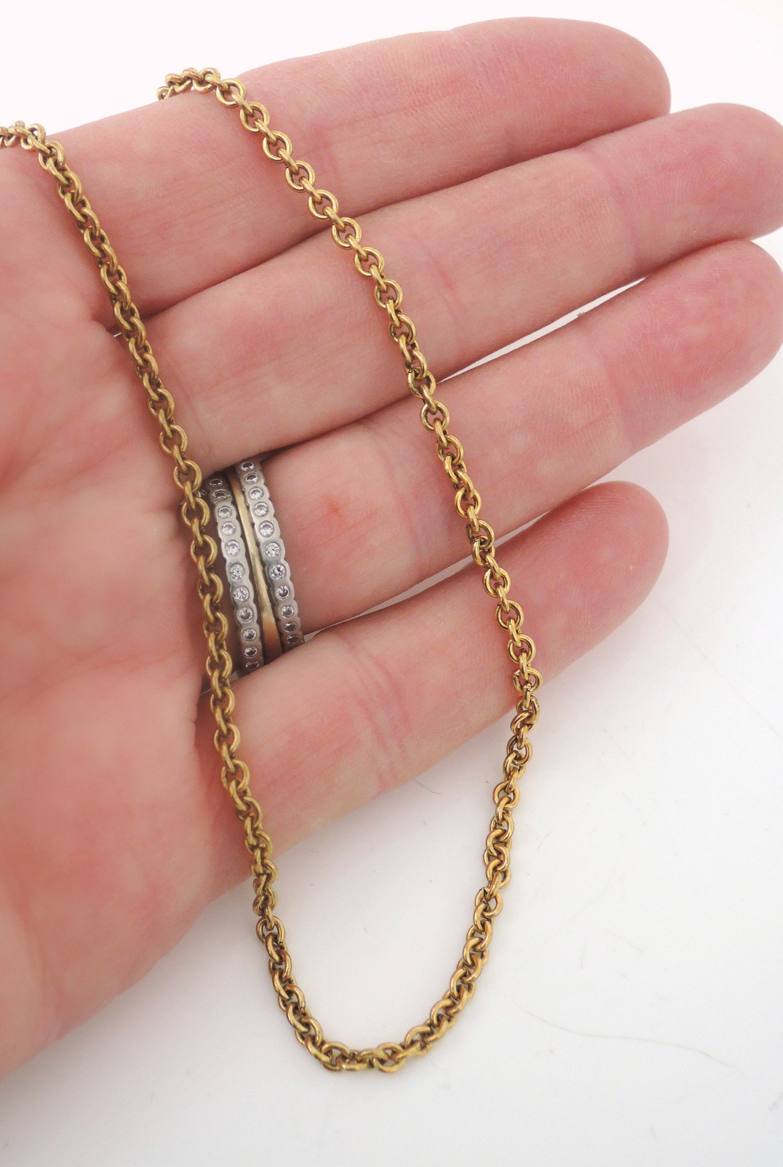 Vintage Necklace Brass Necklace Chain Necklace Cable Etsy