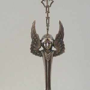 Pendant - Art Deco Pendant - Angel Pendant - Vintage Brass Stamping -  Statement pendant - handmade jewelry - Jewelry Supply