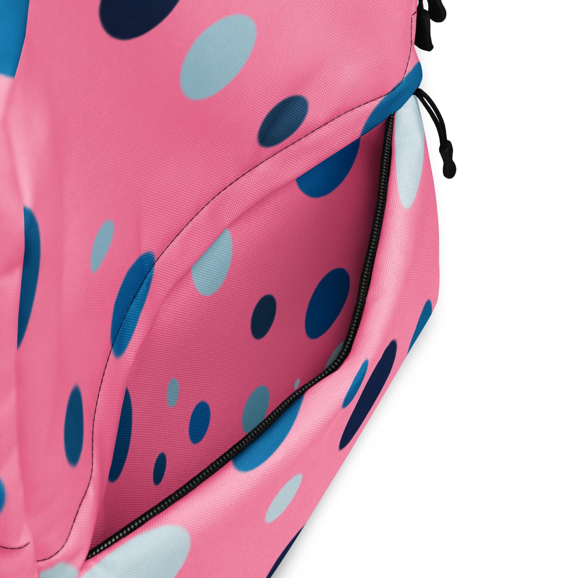 Pink University Plunder State University Backpack XL Laptop Polka Dot Vintage Preppy Style Pink Polka Dot Backpack main image 2