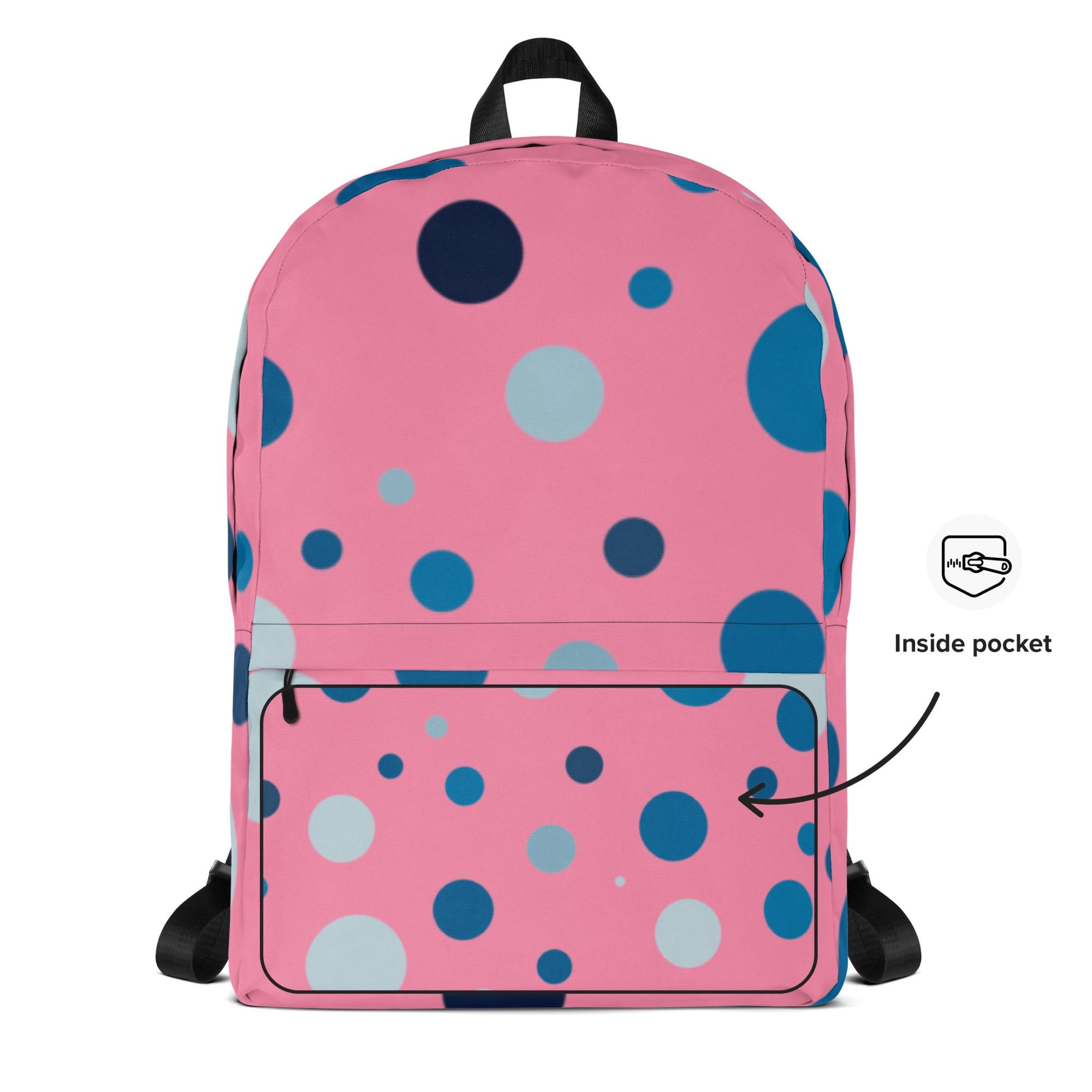 Pink Polka Dot Backpack: Water-resistant Laptop Bag - Etsy display picture 2