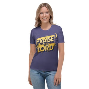 Louez le Seigneur T-shirt femme recto-verso - T-shirt inspiré de la foi chrétienne