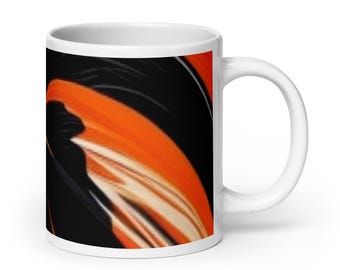 Orange Abstract Design Coffee Mug - Vivid Print Ceramic Mug