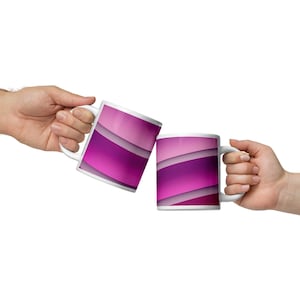 Pink and Purple Striped Coffee Mug: Modern Horizontal Line Design