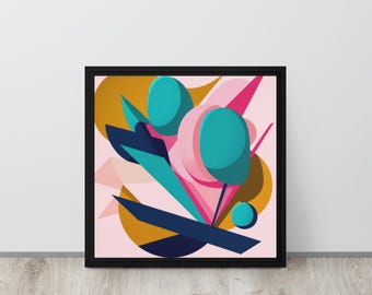 Colorful Abstract Framed Canvas: Modern Art Home Decor