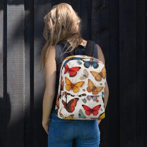Colorful Butterfly Backpack - Bright and Bold Everyday Bag - Nature-Inspired School and Travel Bag