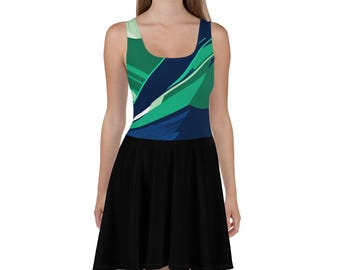 green emerald velvet dress Grey Ribbed Fit and Flair Skater Dress | Womens Clothing and Fashion