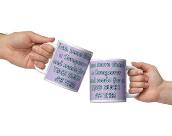 Christliche Glaube Kaffeetasse: Mehr als eine Eroberer Schrift