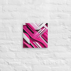 Pink and Black Graphic Wall Art Canvas - Modern Abstract Design Home ...