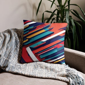 Bold Striped Throw Pillow - Vibrant Multicolor Print Decor - Basic Pillow