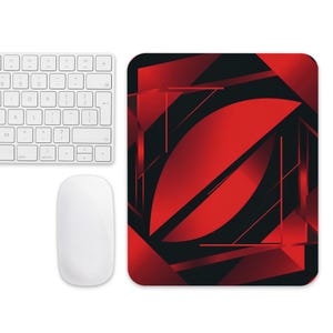 Red-Orange Graphic Mouse Pad: Modern Desk Accessory