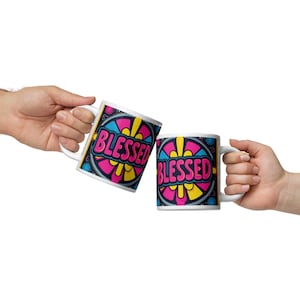 Blessed Coffee Mug: Colorful Faith-Based Ceramic Mug
