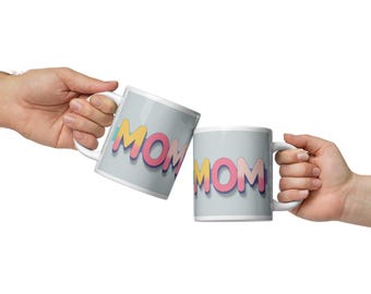 Pastel MOM Mug - Colorful Cup Gift for Mom