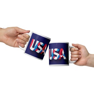 Patriotic USA Coffee Mug: Red, White & Blue Gift