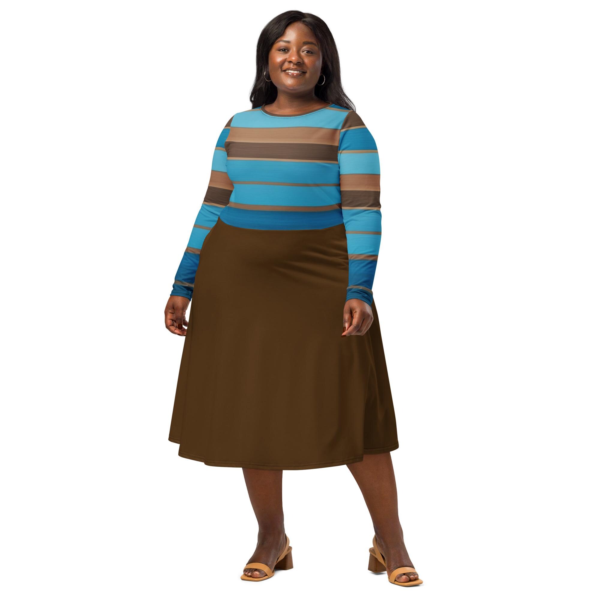 blue and brown striped dress Slow Down Brown Striped Babydoll Dress, Small - The Mint Julep Boutique