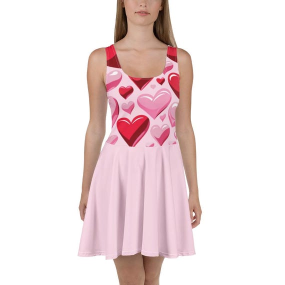 love skater dress Red and Pink Hearts Skater Dress
