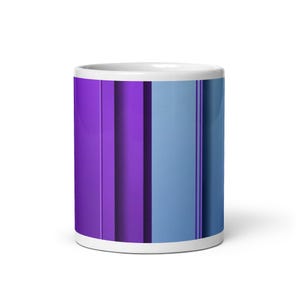 Purple and Blue Stripe Coffee Mug: Modern Two-Tone Ceramic Mug