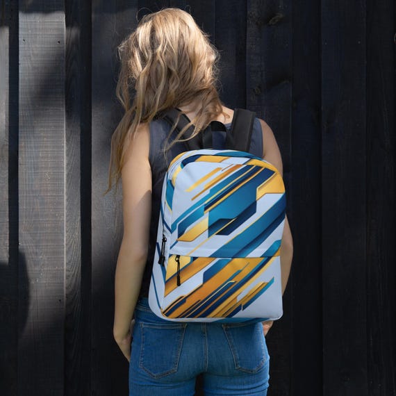 Chic Blue and Cream Backpack with Yellow Accents U.S. Polo Assn. 16 main image 3
