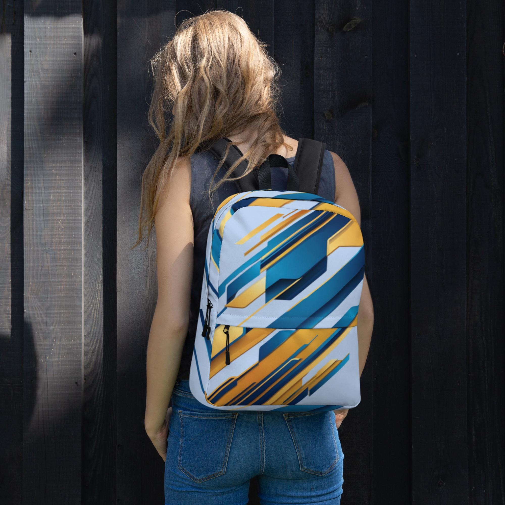 Vibrant Blue and Yellow Backpack with Playful Design Class Is In Backpack – Matilda Jane Clothing main image 4