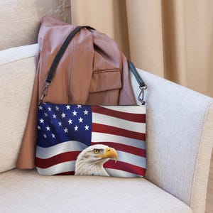 American Flag Eagle Crossbody Bag: Patriotic Purse, 4th of July Gift
