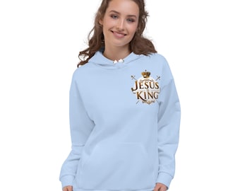 Jesus is King Double-Sided Hoodie - Bold Christian Pullover for Men & Women - Unisex Hoodie