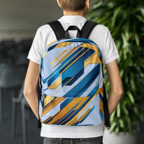 Vibrant Blue and Yellow Backpack with Playful Design Backpack - Vibrant Blu-Yellow Colors | eBay main image 2